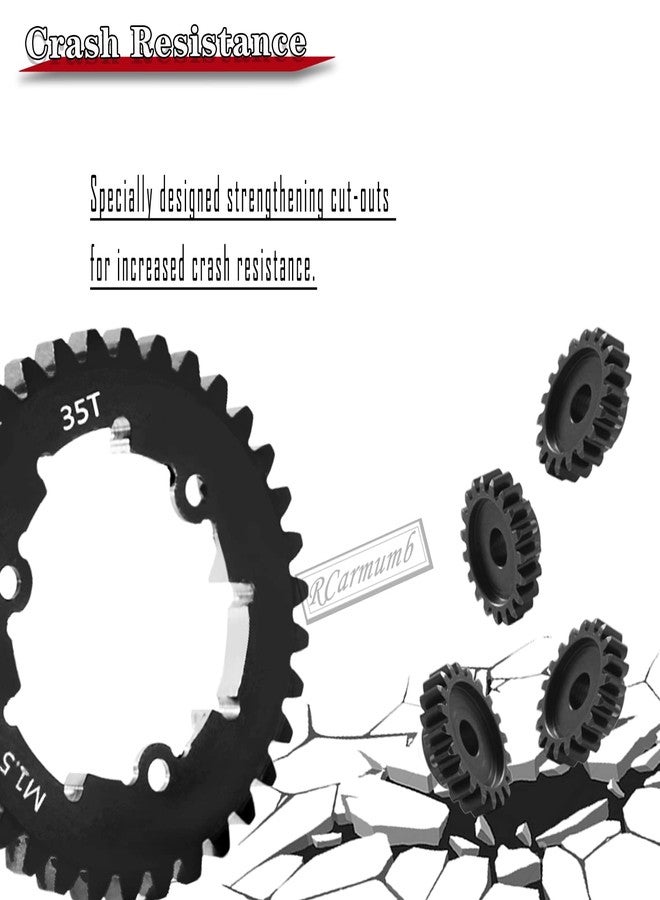 Rcarmumb 35T Spur Gear Upgrades Part for 1/5 X-Maxx 6S Monster Truck,1/5 X-Maxx 8S Monster Truck,Medium Carbon Steel 35T 1.5 Spur Gear with Pinion Gear(23T/24T/25T/26T) Hops Up - Image 4